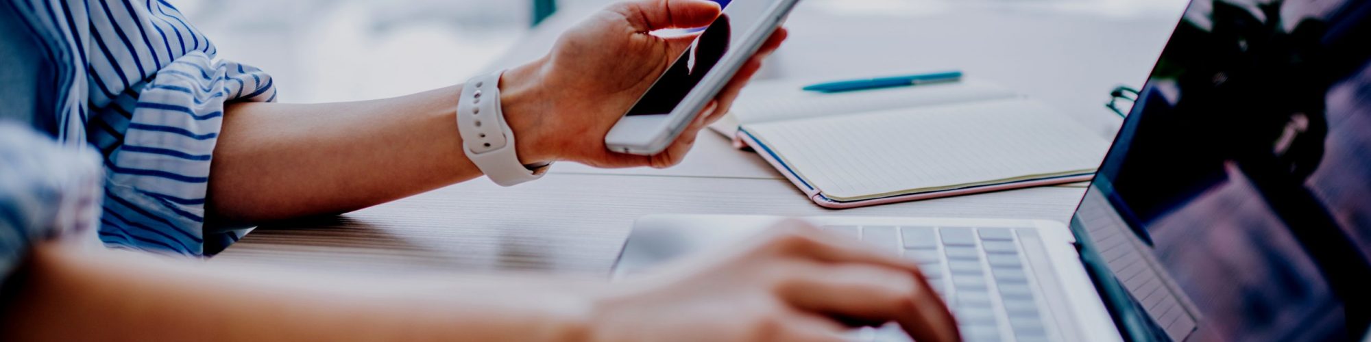 College student on computer
